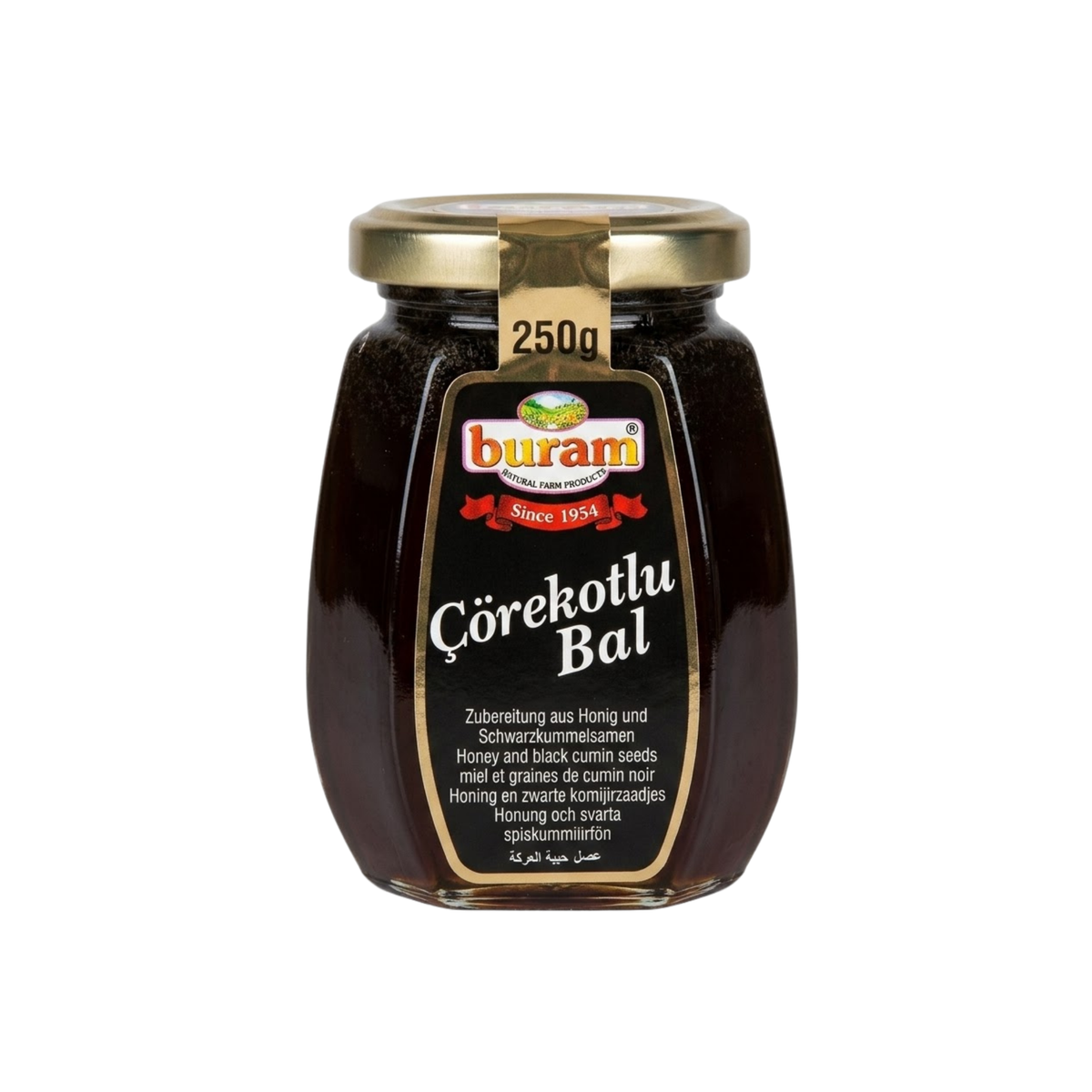 Buram Honig mit Schwarzkümmel, 250 g