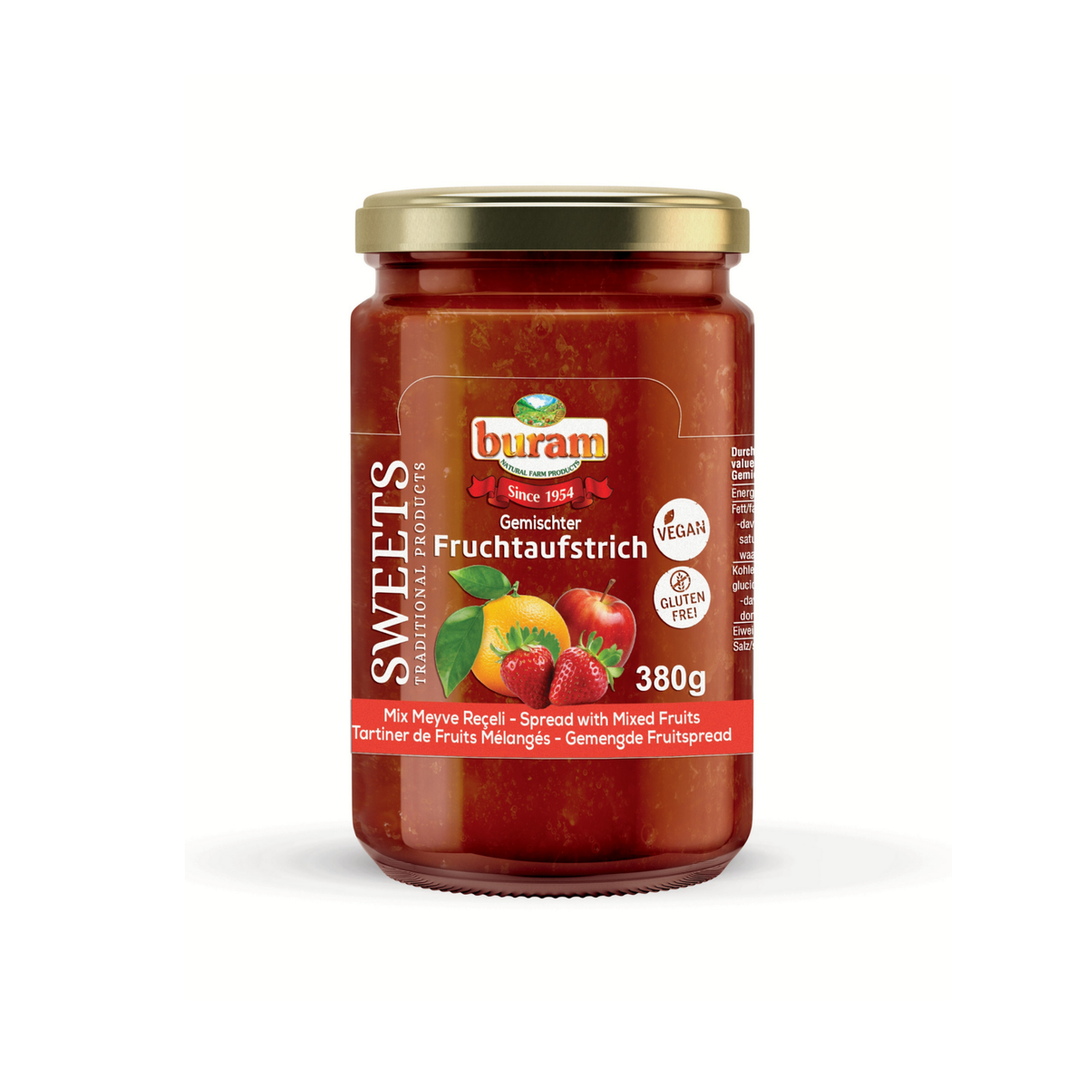 Mixed fruit spread, 380 g